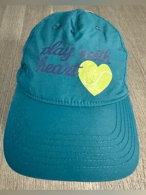 Prince Girls Tennis Graphic Cap Teal Adjustable Hat OSFA New